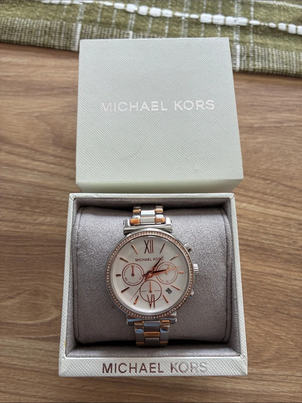 Michael Kors Rose Gold and Silver Ladies Chronograph Watch